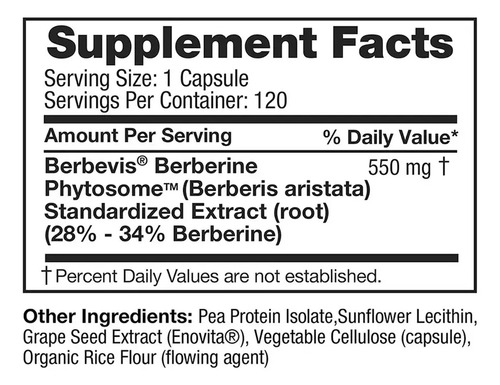 Berberina Phytosome Feel Good 120 Cápsulas Alta Absorción Neutro 5