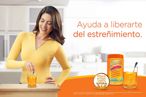Metamucil Suplemento De Fibra Libre De Azúcar 260 Porciones Sabor Naranja 3
