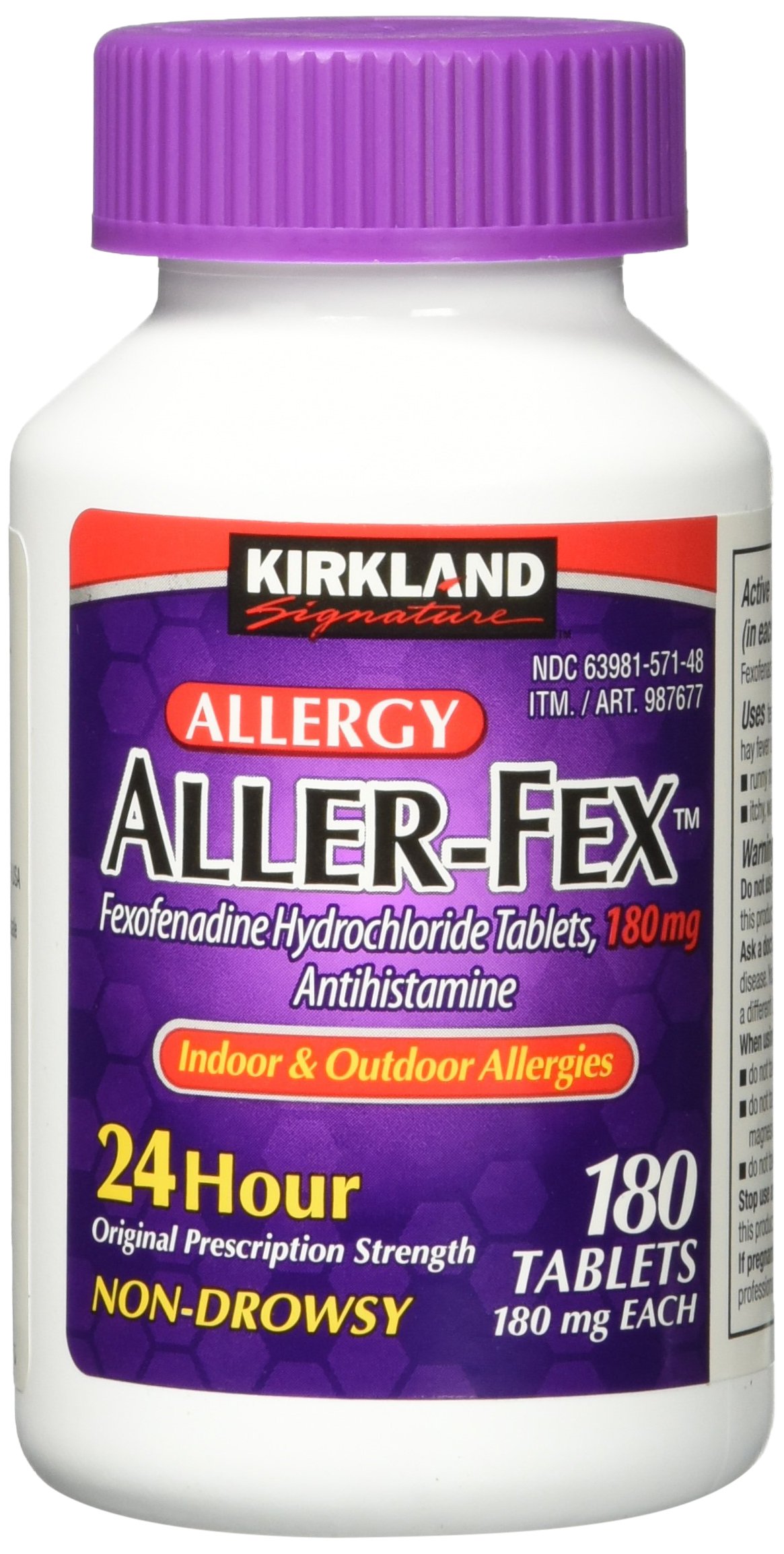 Kirkland Signature Aller-Fex Antihistamine 180 mg 180 tabletas