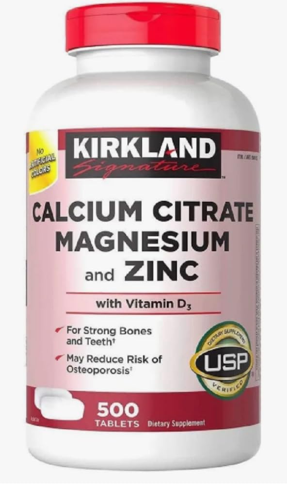 Kirkland Signature Calcium Citrate Magnesium and Zinc 500 Tablets