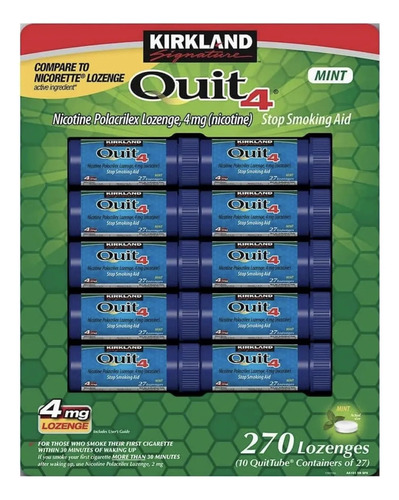 Kirkland Signature Quit4 Mint Lozenge Stop Smoking Aid 4mg