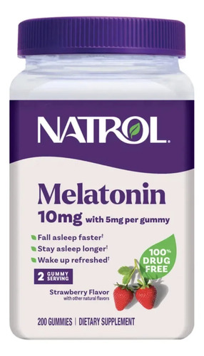 Natrol Melatonin 10 mg With 5 mg per gummy 200 gummies