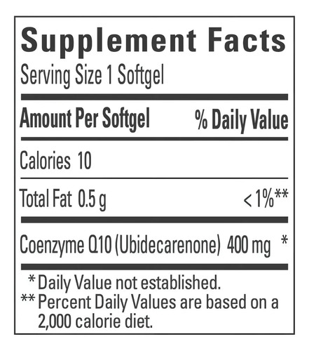 Coenzima Q10 Nature Made 400 Mg 90 Capsulas Blandas Sin Sabor 4