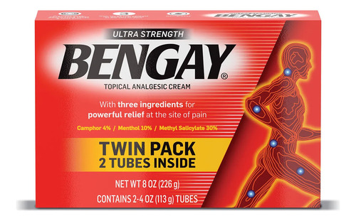 BenGay Ultra Strength Crema Analgésica Tópica Twin Pack 2x4 oz (113g)