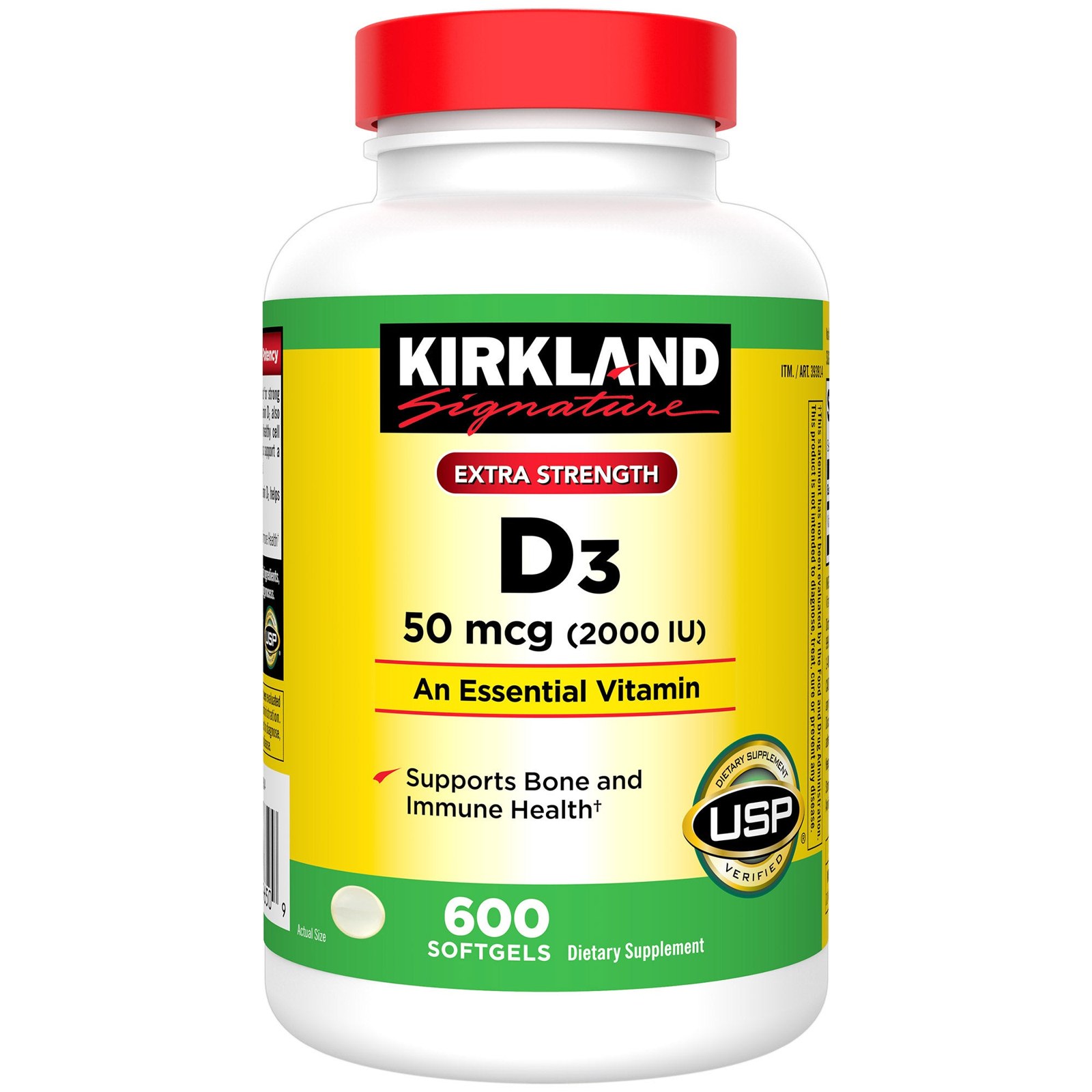Vitamina D3 50mcg 2000iu Kirkland Ayuda Corazon Huesos 600cp Sabor Neutro Sin Sabor 2
