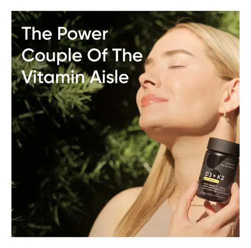 Vitamina D3 + K2 Sports Research 160 Veggie Softgels Sabor Sin Sabor 4