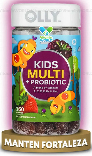 Gomitas Olly Kids Multi + Probiótico 160ct Vitaminas Niños
