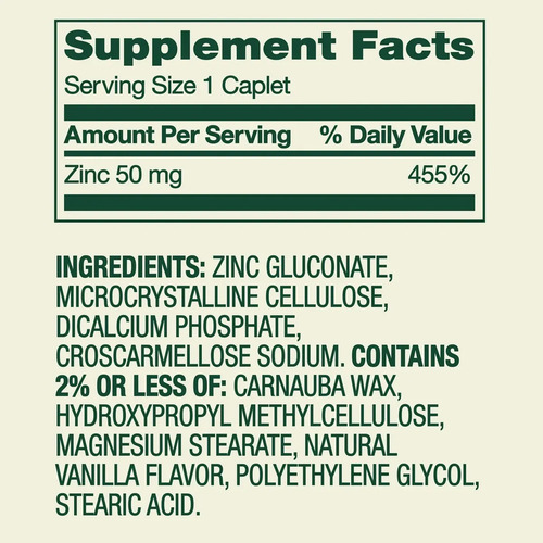 Zinc 50 Mg Spring Valley - Suplemento De Alta Potencia Para Refuerzo Inmunológico - Salud De La Piel Y Metabolismo -200 Tabletas Sin Sabor 4