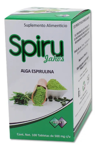Spiru Jahv S Alga De Espirulina 100 Tabletas 500mg  (2 Pack) Sin Sabor 3
