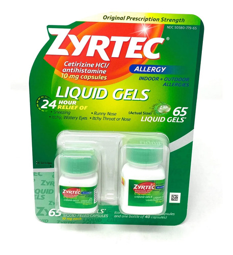 Zyrtec Allergy 10 mg Liquid Gels 65 Capsules