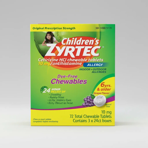 Children's Zyrtec Children's Allergy 72 Chewable Tablets 4