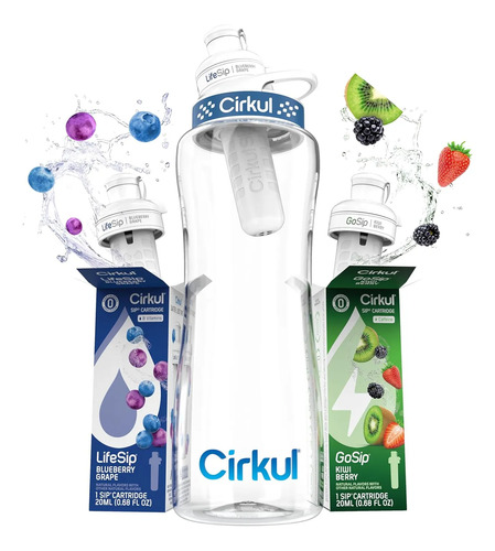 Cirkul Kit De Inicio Botella De Agua + Sabor Kiwi, Blueberry Na