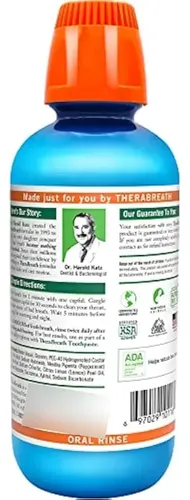 TheraBreath Enjuague Bucal - Sabor Menta Fresca, 1L. Combate El Mal Aliento Hasta Por 12 Horas, Sin Alcohol, Sin Ardor y Sin Colorantes Artificiales, Creado Por Dentistas. 4