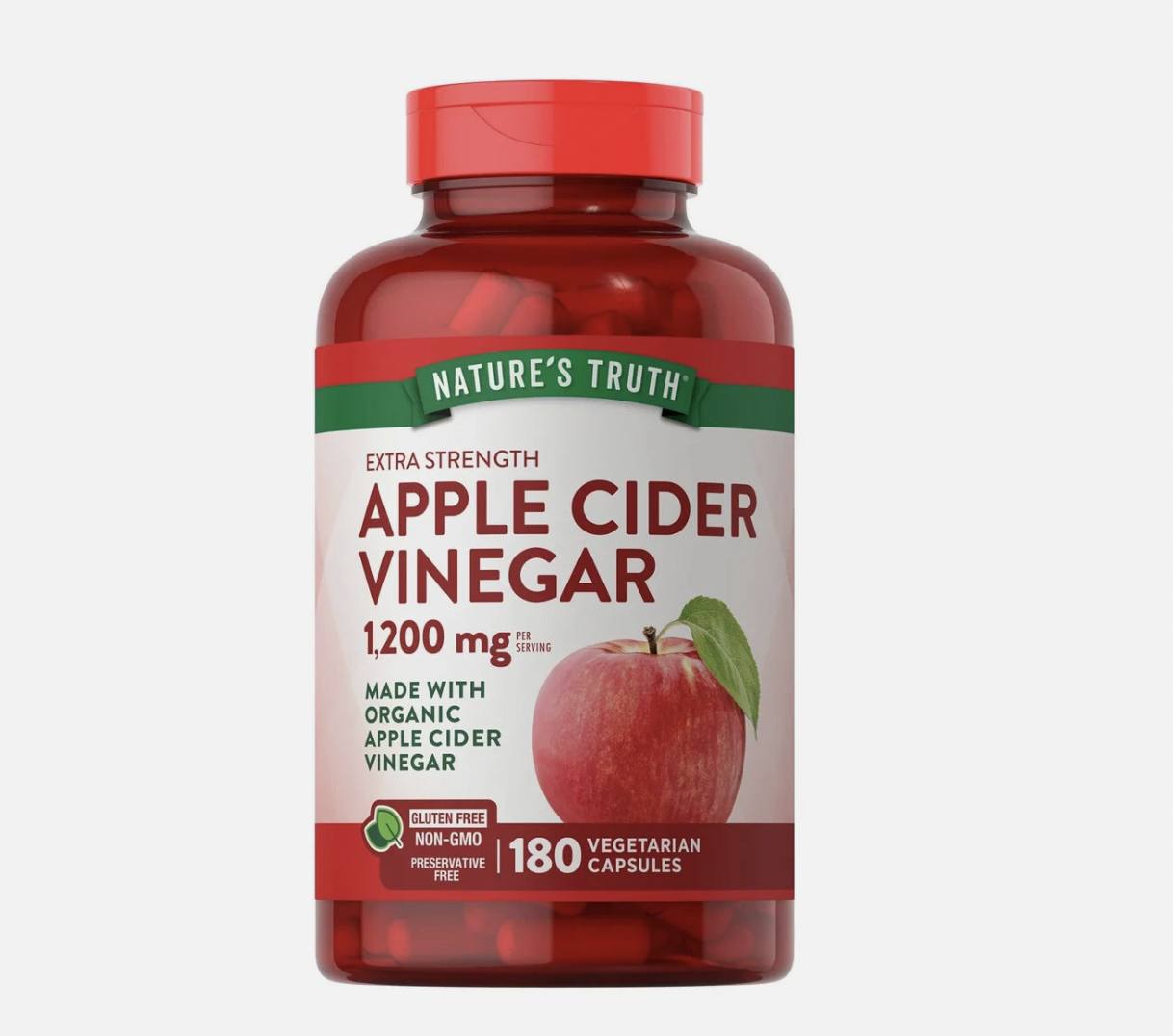 Natures Truth Vinagre De Manzana 1200mg 180 Caps Sabor Sin Sabor 2