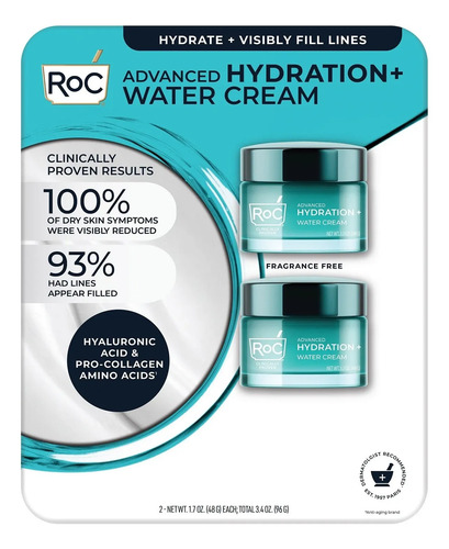 RoC Advanced Hydration+ Water Cream 2x48g 3