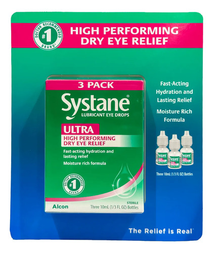 Systane Ultra Fast Acting Dry Eye Relief 10ml 3-Pack