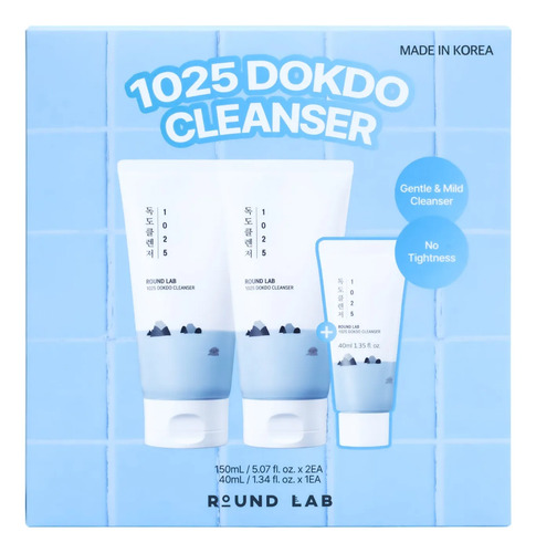 Limpiador Facial Round Lab 1025 Dokdo Set 2x150ml + 40ml 4