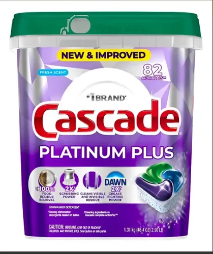 Cascade Platinum Action Pacs Dishwasher Detergent Lemon 62 Count