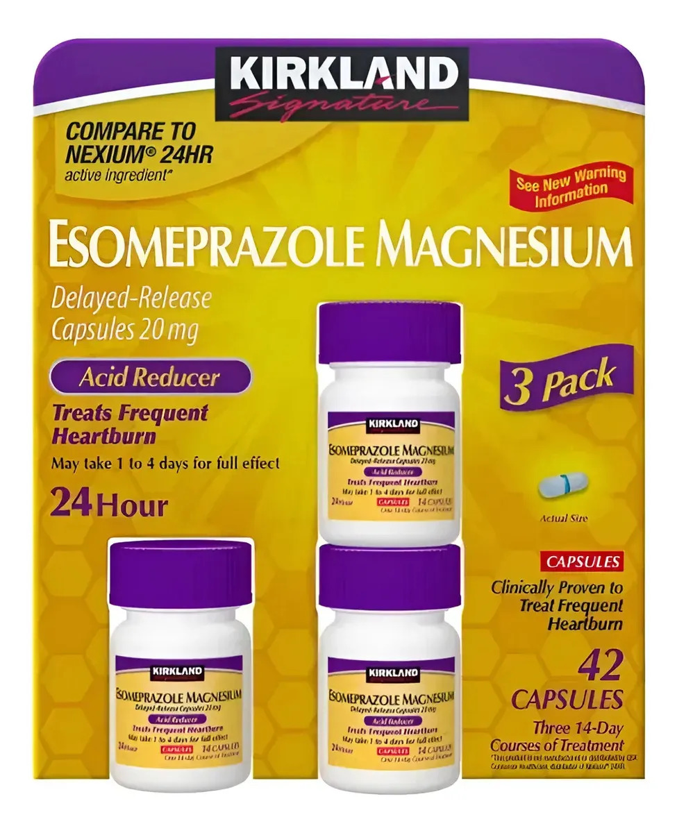 Kirkland Signature Esomeprazol Magnesio 20 mg 42 Cápsulas 3 Pack