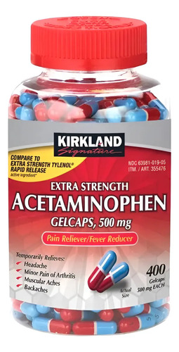 Acetaminophen Kirkland Extra Fuerte X400 Neutro Neutro 3