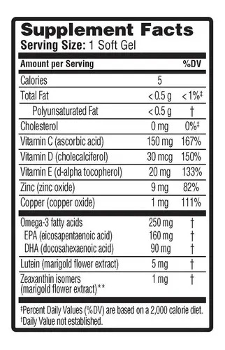 Ocuvite Adult 50+ Vitaminas Ojos Bausch Lomb 150 Softgels Sin Sabor 3