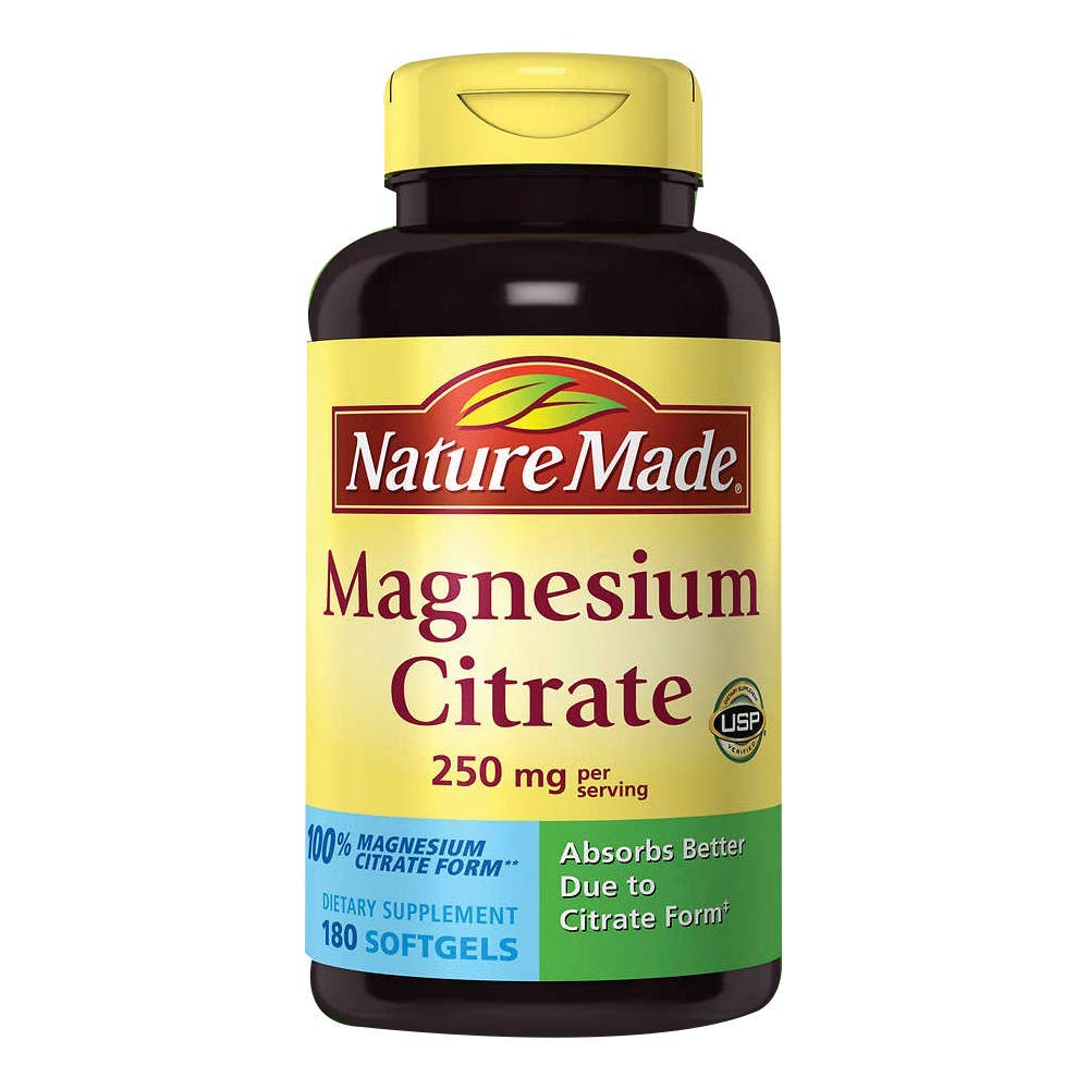 Nature Made Citrato de magnesio 250 mg 180 cápsulas blandas