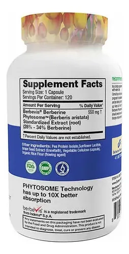 Berberina Phytosome Feel Good 120 Cápsulas Alta Absorción Neutro 4