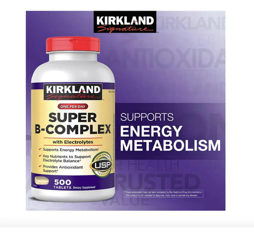 Kirkland Signature Super B-complex Con Electrolitos 500 Tab Sin Sabor 4