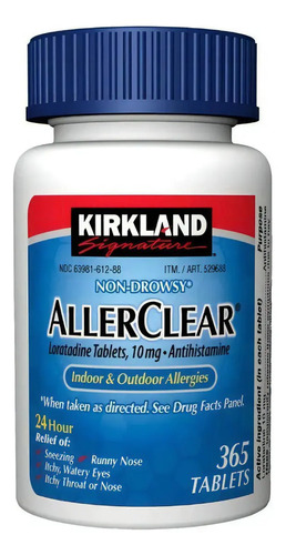 Loratadina 10 Mg Allerclear Kirkland Signature 365 Tabletas 4