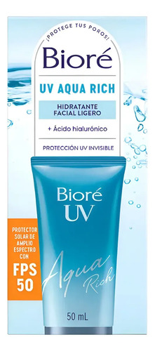 Biore Uv Aqua Rich Protector Solar Spf 50 Kit 3 Pzas 50ml 3