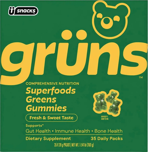 Grüns Daily Gomitas Superfood Greens Importadas 35 Sobres Strawberry Apple 5