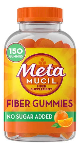 Metamucil Gomitas De Fibra 150 Gummies Naranja Sin Azúcar Naranja