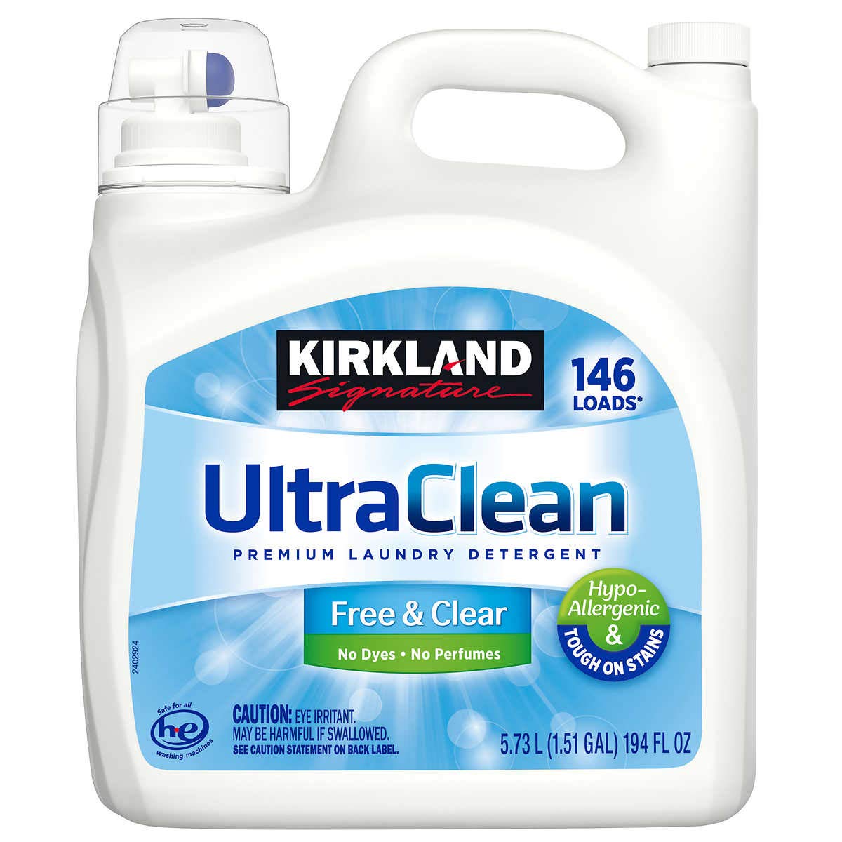 Kirkland Signature Ultra Clean Liquid Laundry Detergent 146 loads 194 fl oz