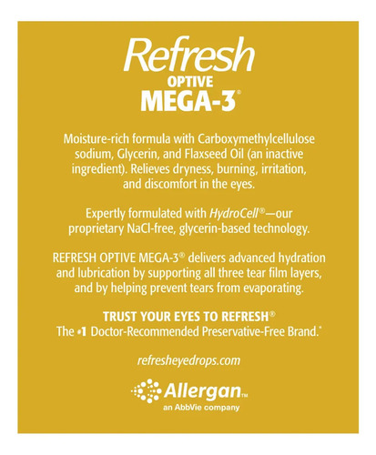 Refresh Optive Mega-3 Lubricant Eye Drops 70 Vials 6