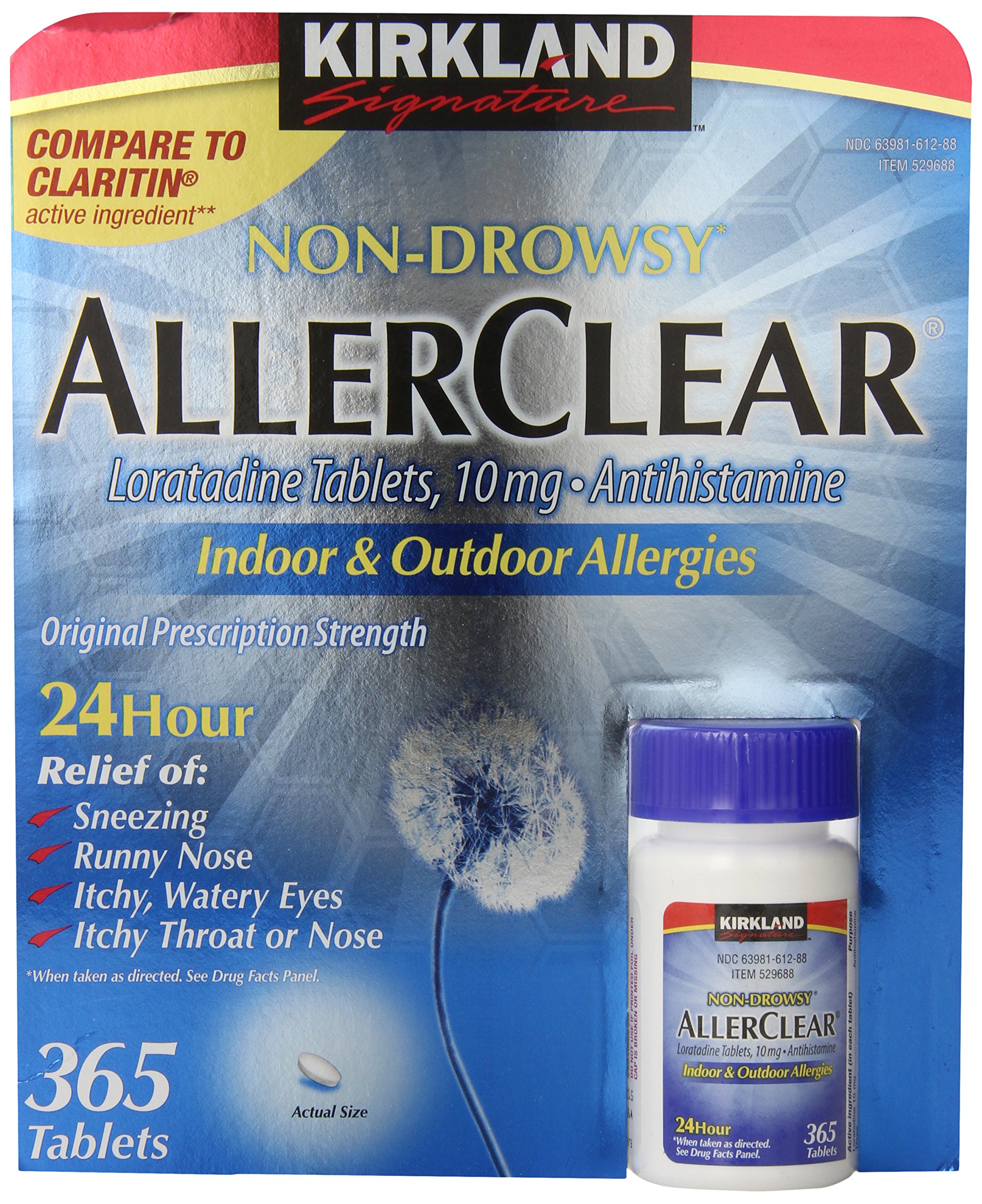 Loratadina 10 Mg Allerclear Kirkland Signature 365 Tabletas