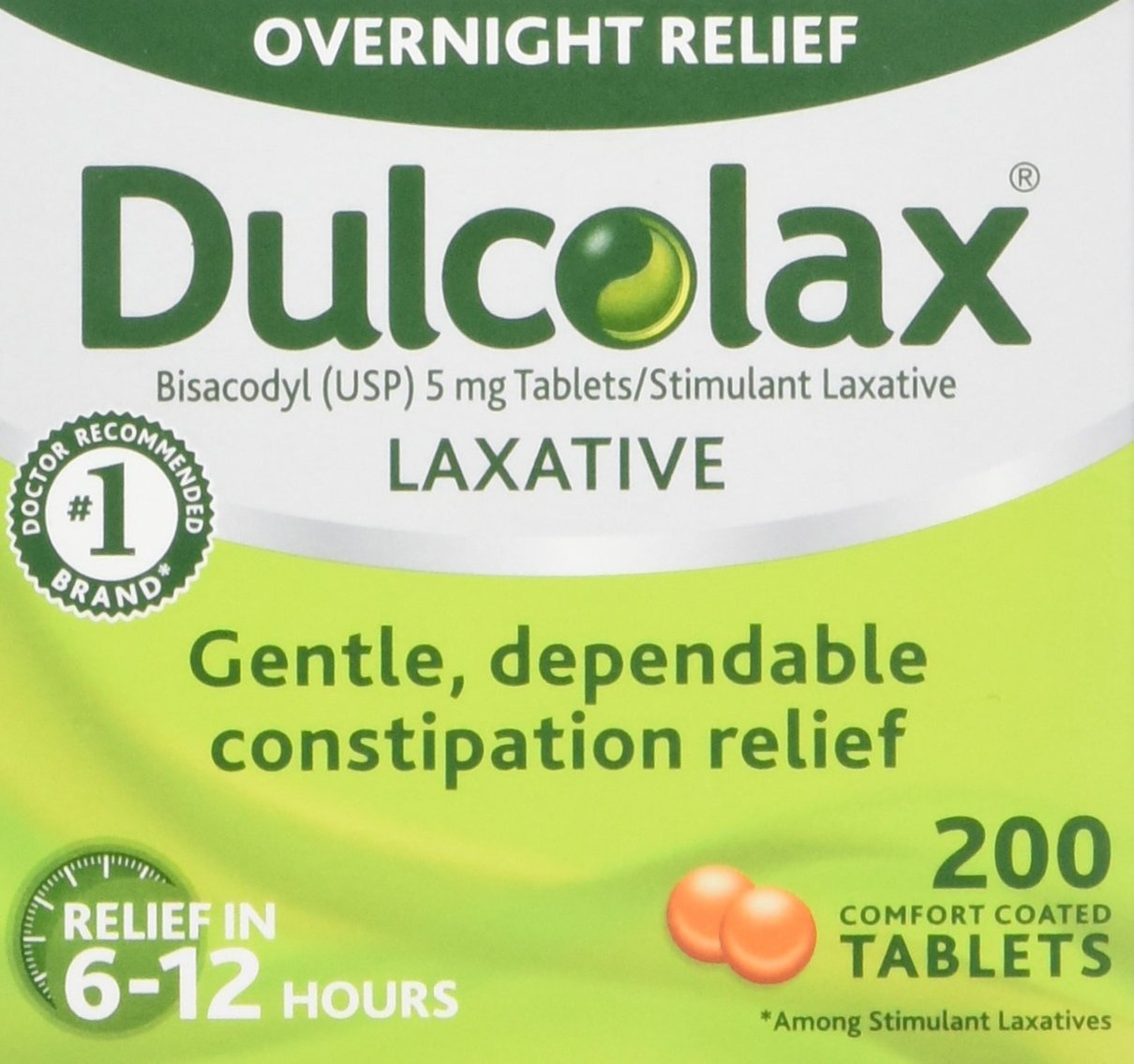 Dulcolax Laxante 5 mg, 200 Tabletas con Cubierta Confort