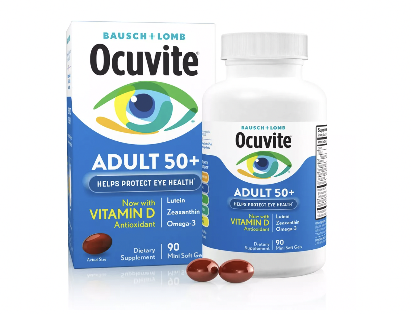 Ocuvite Adult 50+ Vitaminas Ojos Bausch Lomb 150 Softgels Sin Sabor 2