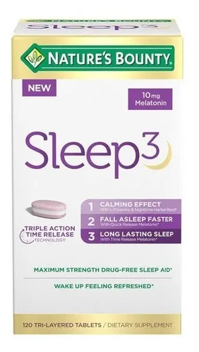 Nature's Bounty Sleep3 Melatonina 10mg 120 Tabletas