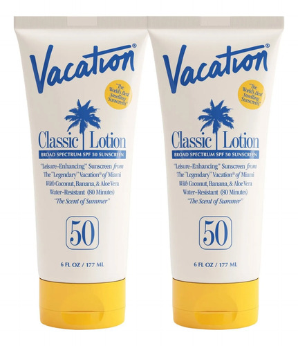 Pack 2 Protector Solar Vacation Spf 50 Locion Clasica 6oz 2