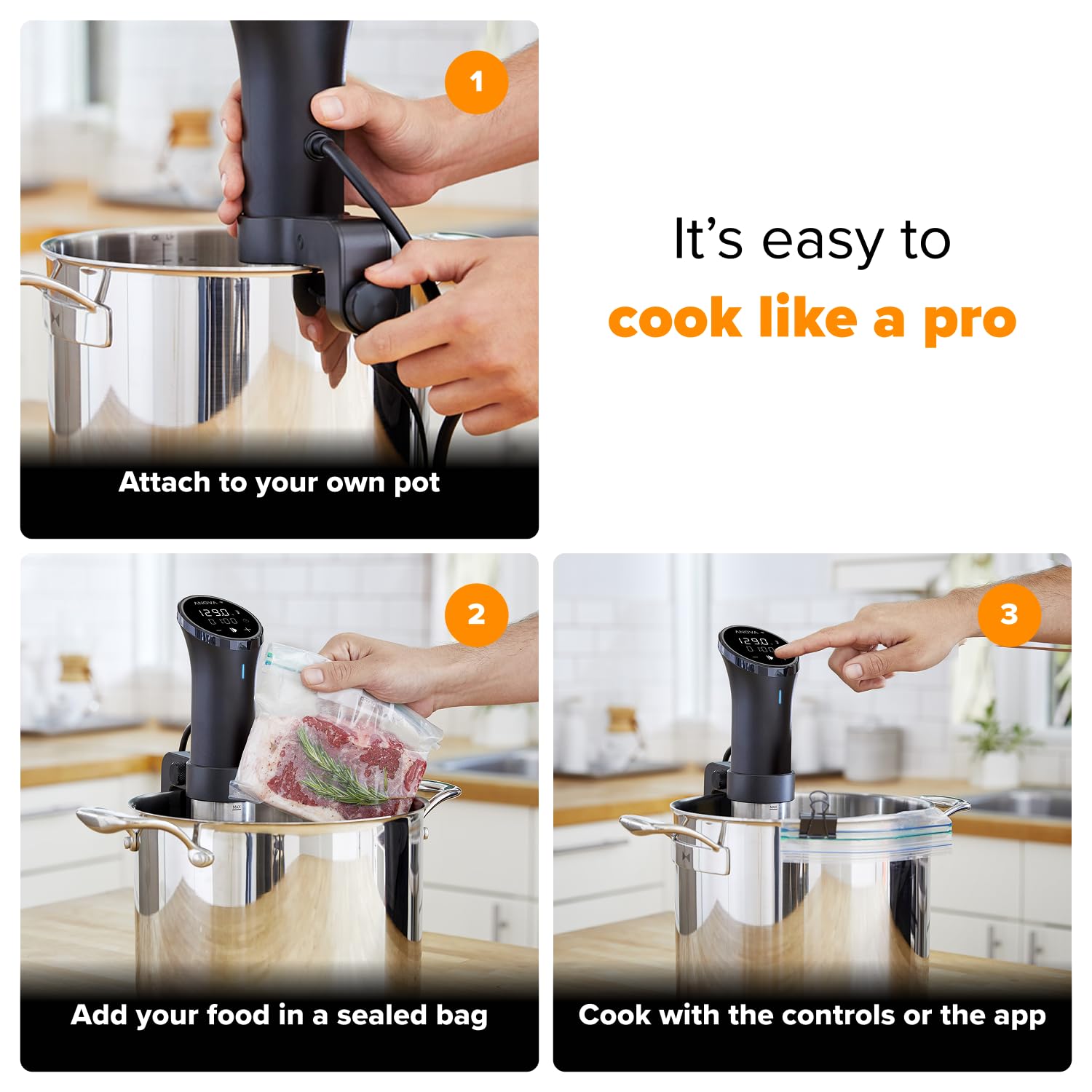 Anova Precision Cooker Sous Vide AN500-US00 WiFi 1000W 4