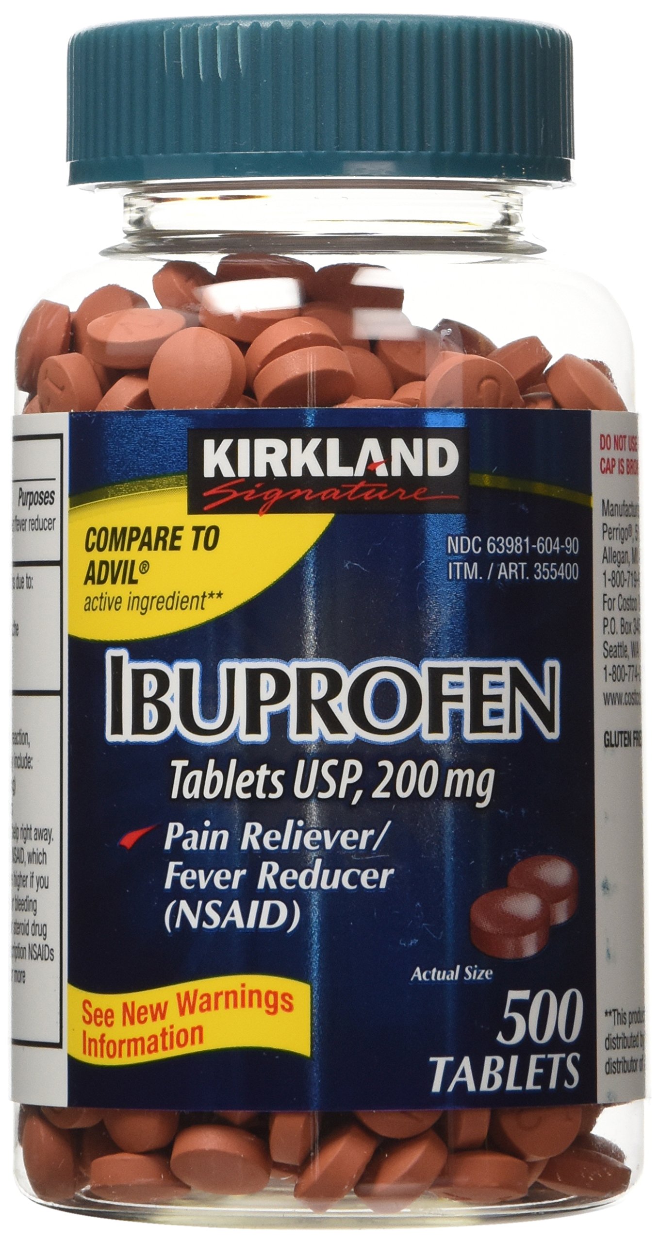 Kirkland Signature Ibuprofen Tablets USP 200mg 500 unidades
