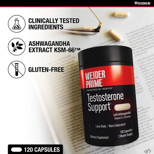 Weider Prime Healthy Testosterone Support 120 Cápsulas 5