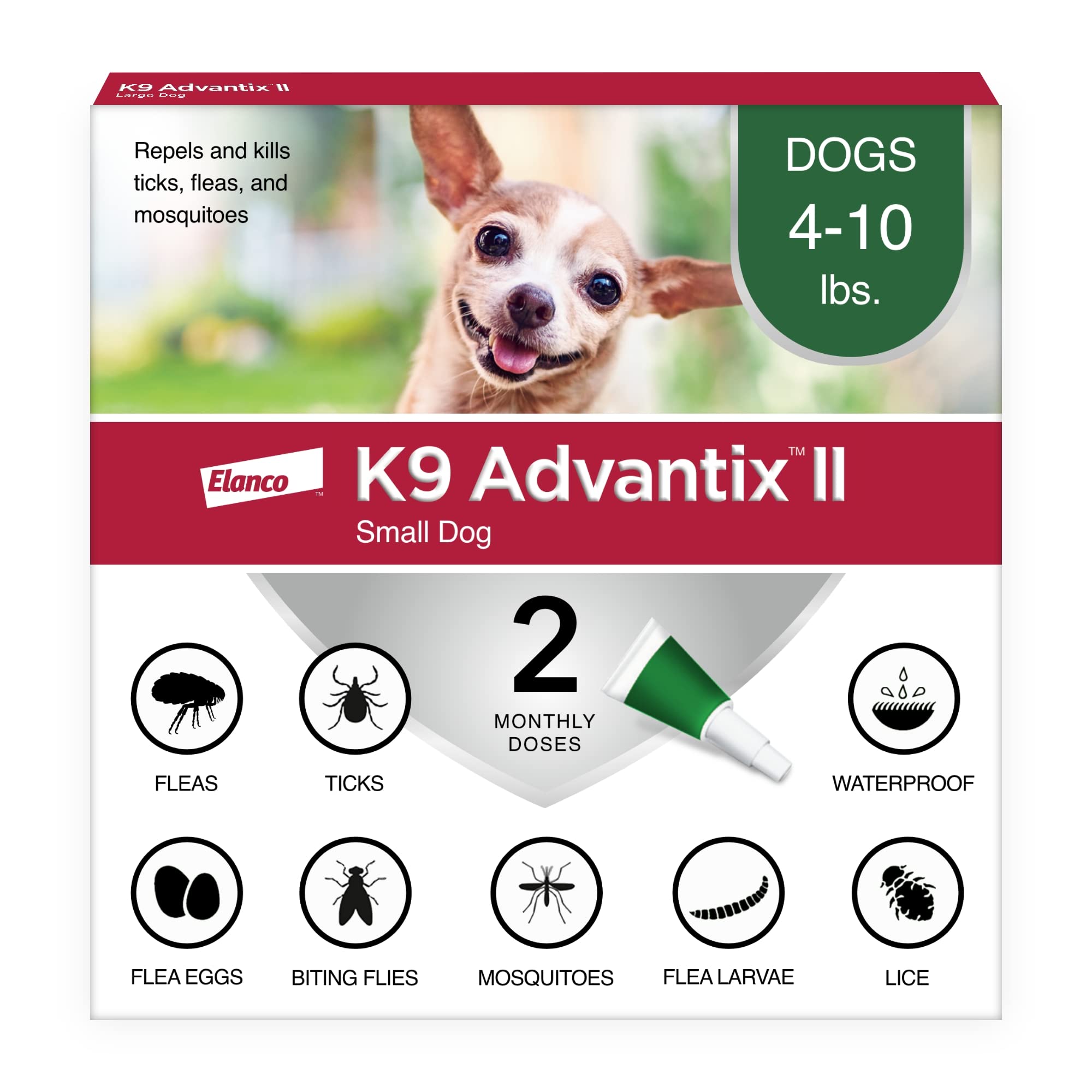 K9 Advantix II Small Dog Tratamiento Pulgas y Garrapatas 2 Meses