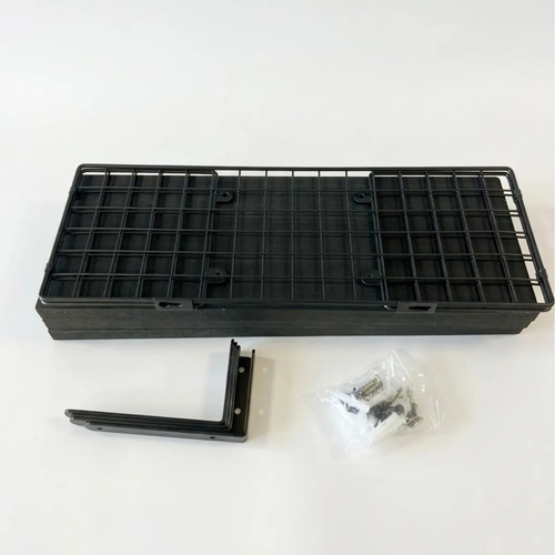 Repisa Flotante De Rejilla Metálica Para Pared Negra Negro