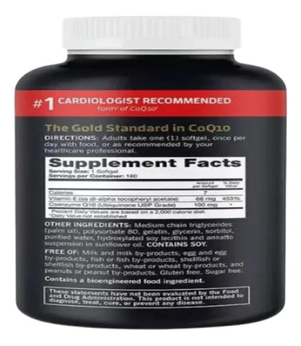 Qunol Coq10 Ultra 100mg Cápsulas 180 Softgels Sin Sabor 3