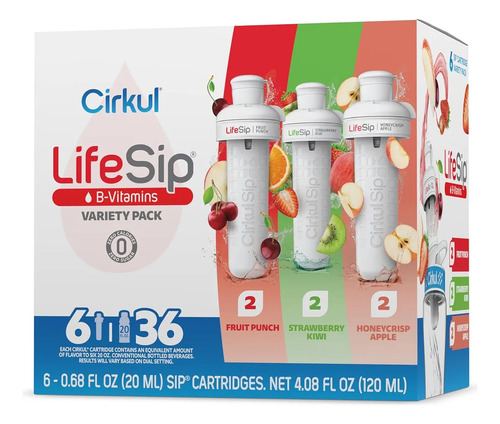 Cirkul Lifesip Paquete Con 3 Sabores De Agua Rinde 36 Bebida