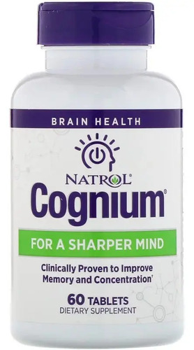 Suplemento Memoria Natrol Cognium 100mg 60 Tabs Sin Sabor Neutro