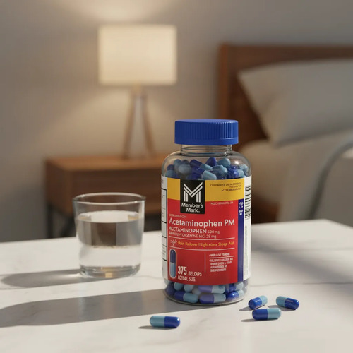 Member's Mark Extra Strength Acetaminophen PM 500 mg, 375 Gelcaps 2