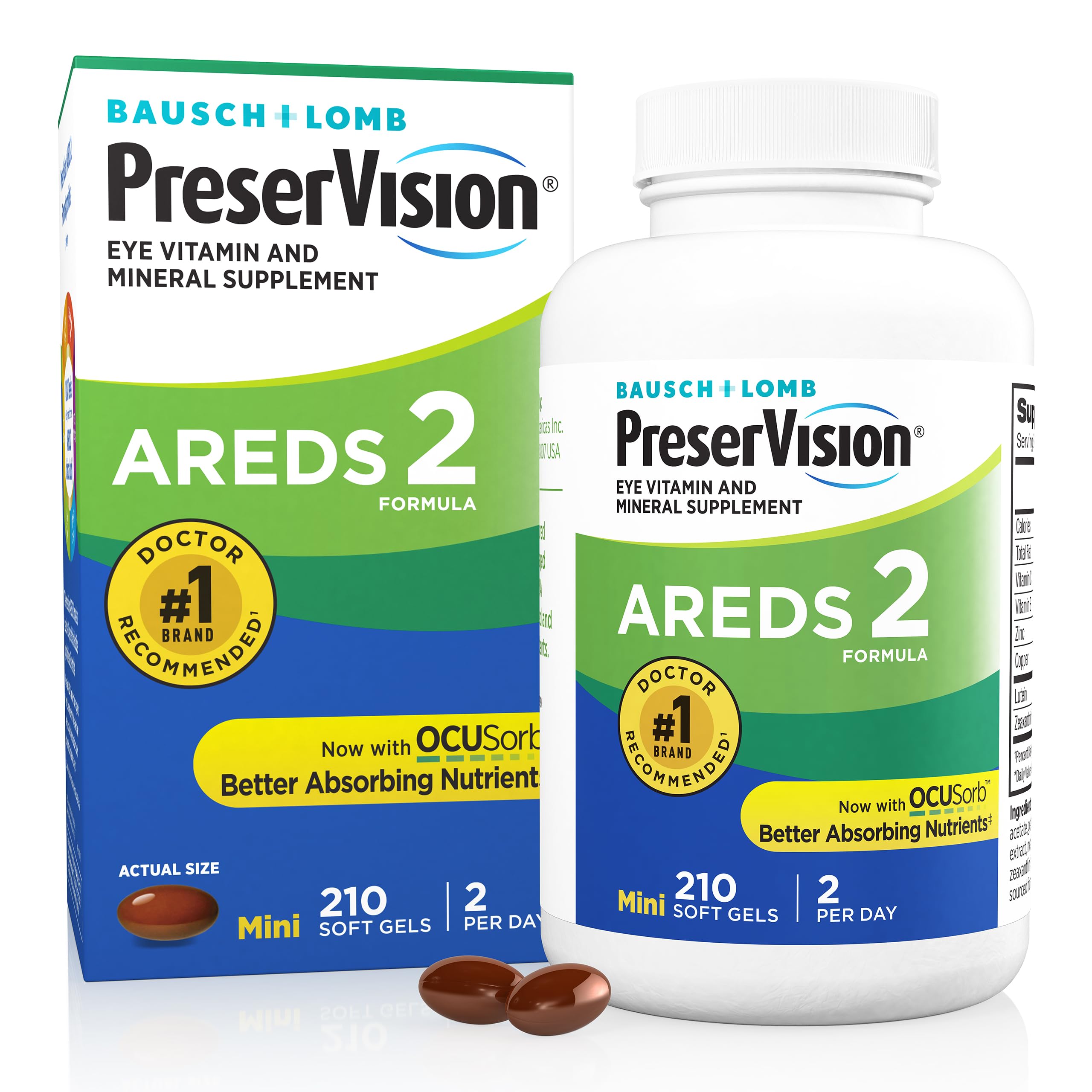 Preservision Areds 2 Minigels Salud Ocular 210 Cápsulas Sin Sabor