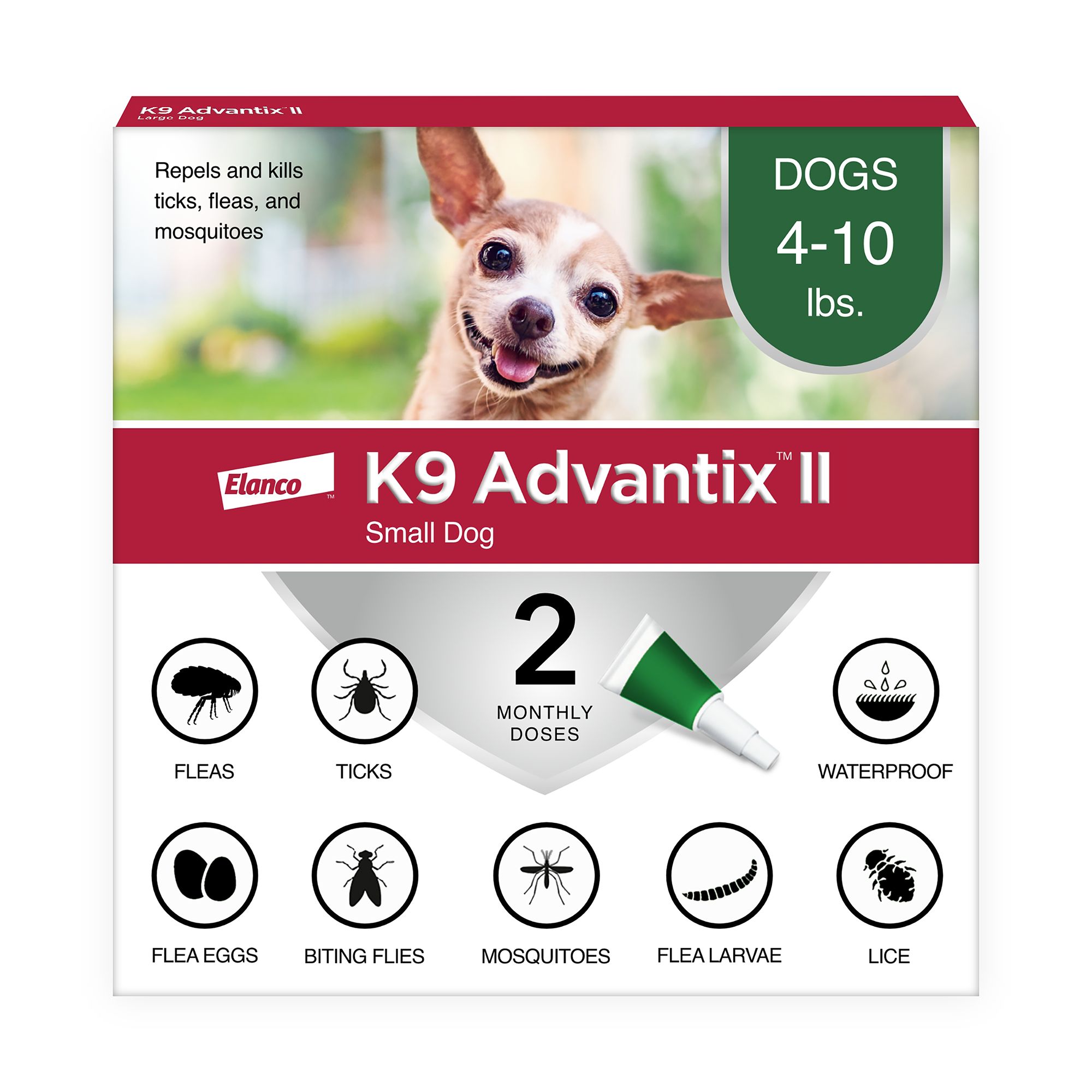 K9 Advantix K9 Advantix II Small Dog 4-10 lbs. 8 Monthly Topical Doses K9 Advantix II small dog 2